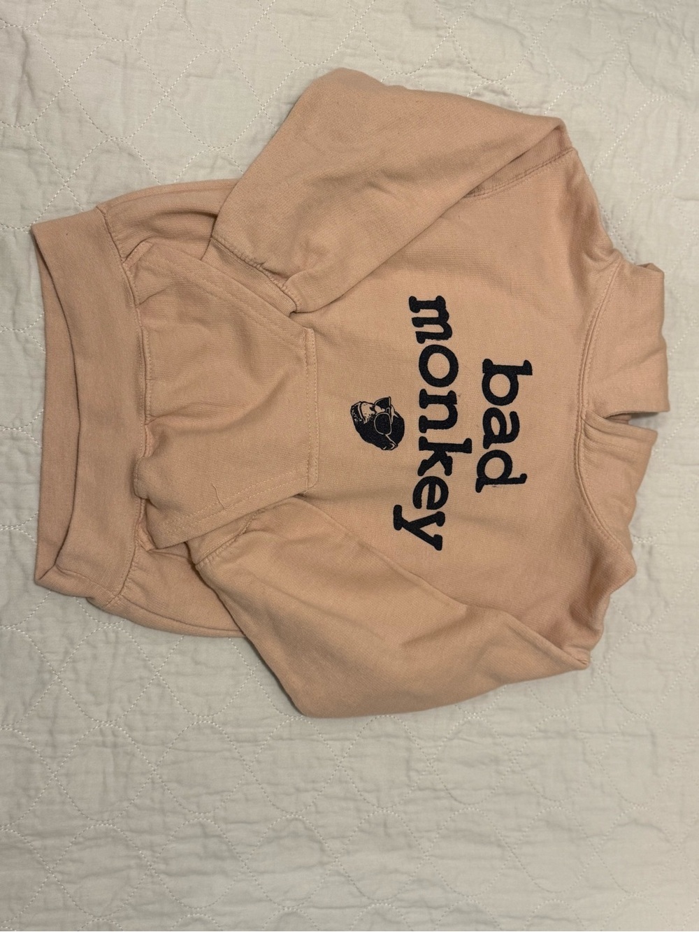 Kids "Bad Monkey" Peach Pullover Hoodie